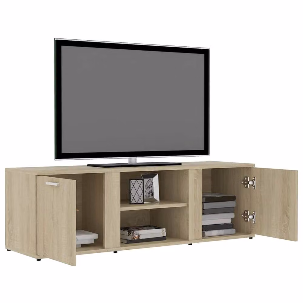 Berkfield Home Sonoma Oak TV Cabinet in Beige, W/D/H: 120 x 34 x 37 cm – 3