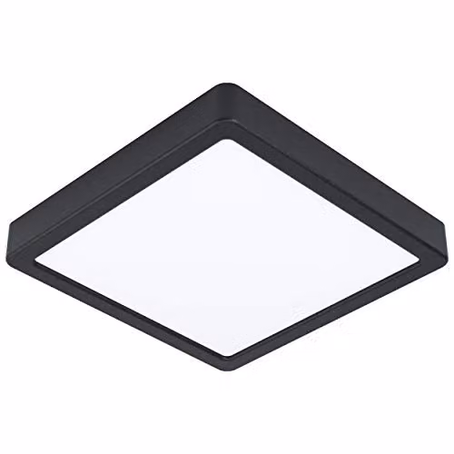 Loops Square Surface Mounted LED Wall and Ceiling Light, Black, 16.5W, 4000K