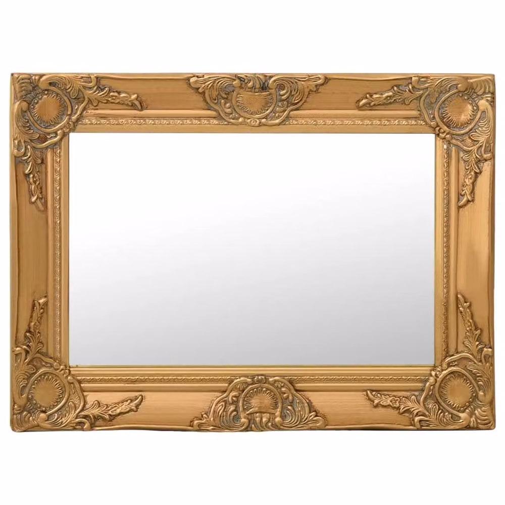Berkfield Home Baroque Style Rectangular Wall Mirror in Gold, W: 60 cm, H: 40 cm – 1