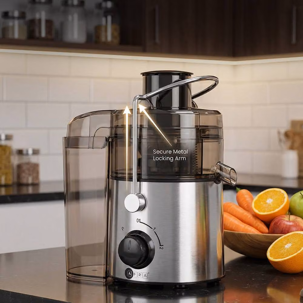 AFRA 400W Centrifugal Juicer with 2 Speeds and Pulse Function, 1L Capacity, Silver, W/D/H: 30 x 30 x 30 cm – 5