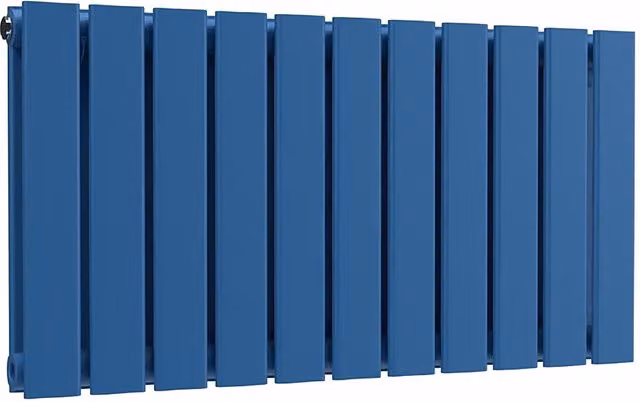 Lux Heat Double Flat Horizontal Steel Radiator in Blue, W: 77 cm, H: 40 cm