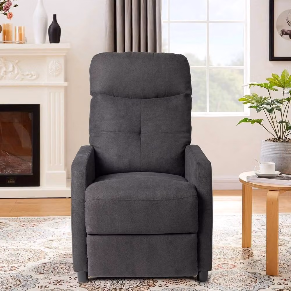 KORVIXA Electric Massage Heat Recliner Armchair in Grey Fabric with Metal Frame – 3
