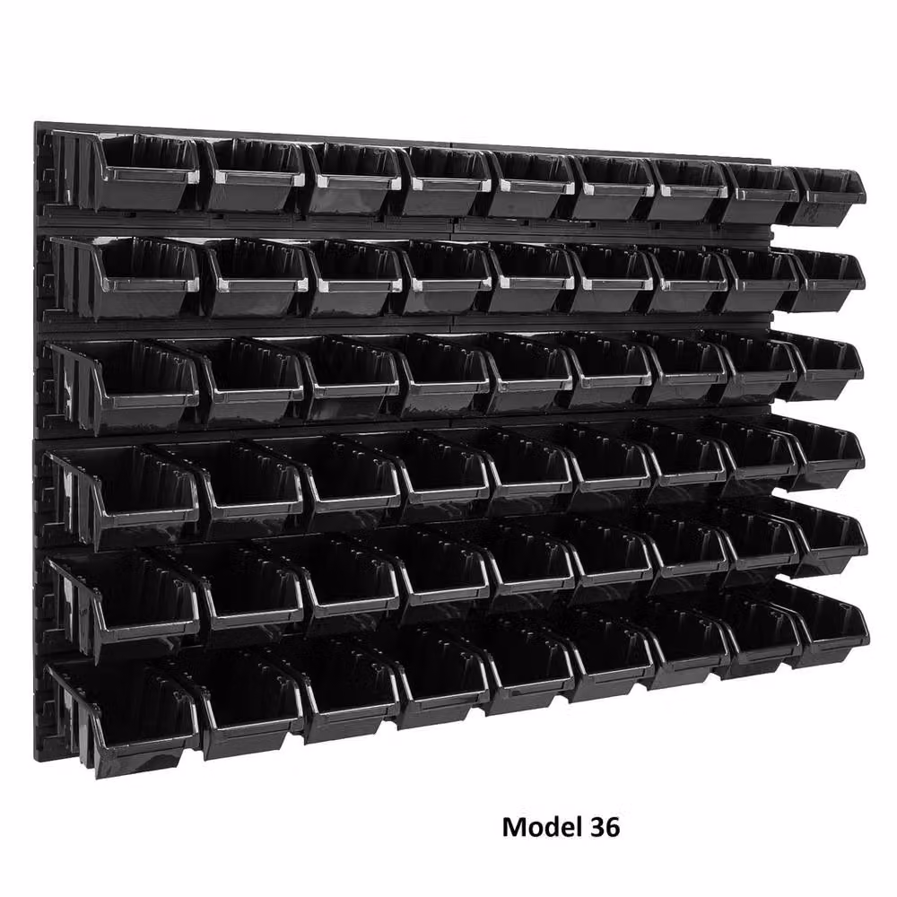 VOGREX Black Wall Mounted Garage Storage Pegboard Kit, 54 Pieces, W: 115.2 cm, H: 78.0 cm – 2