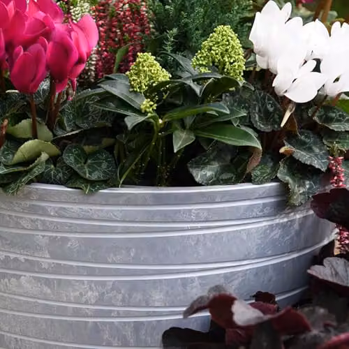 Garden Gear Caesar Trinity Marble Effect Planters, Set of 2, Grey – 3