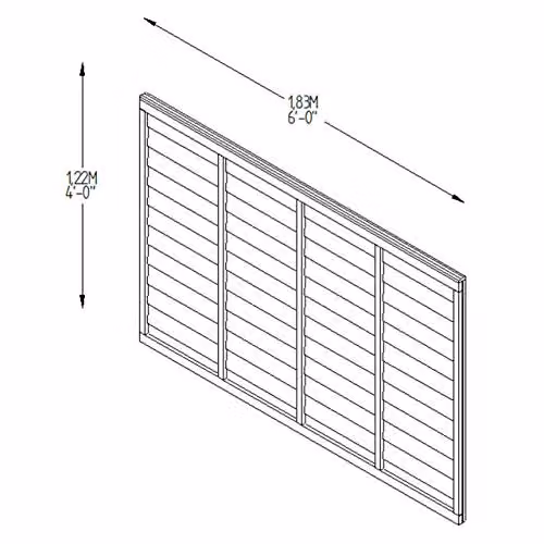 Forest Garden Pack of 4 Pressure Treated Superlap Wood Fence Panels, Brown, W: 122 cm, H: 183 cm – 3