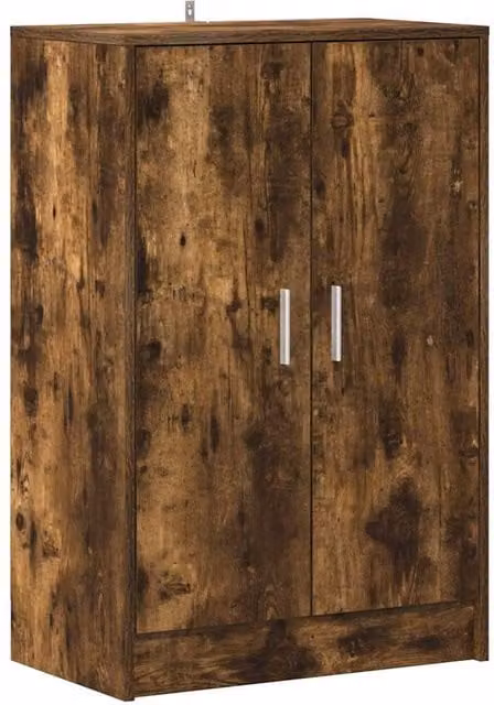 Berkfield Home Smoked Oak Shoe Cabinet in Brown, W/D/H: 60 x 35 x 92 cm