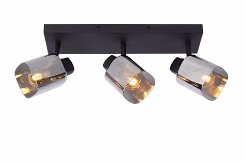 Lucide Alion Dimmable Adjustable Ceiling Spotlight Bar in Black with 3 x E14 Sockets – 1