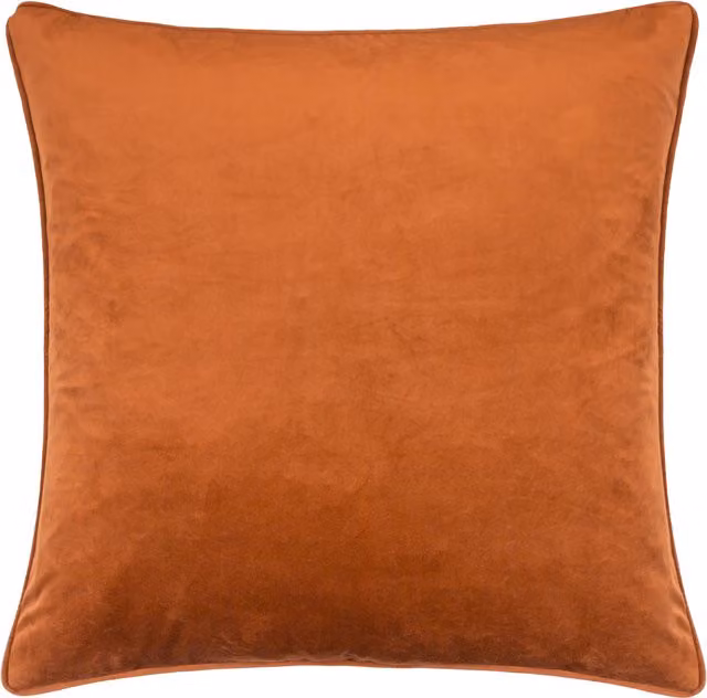 Terrys Plain Orange Velvet Square Cushion, W/D/H: 55 x 55 x 55 cm