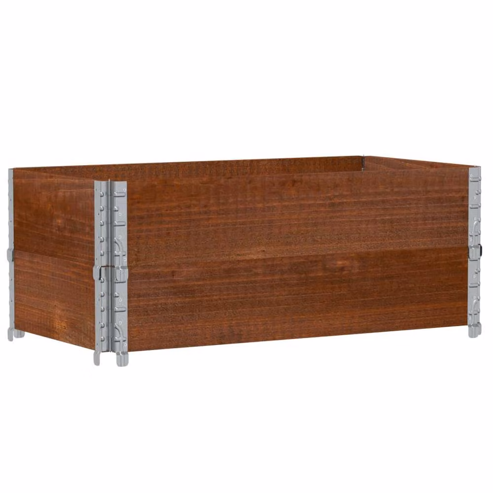 Berkfield Home Practical Garden Planter in Brown Solid Pine Wood and Metal – 3