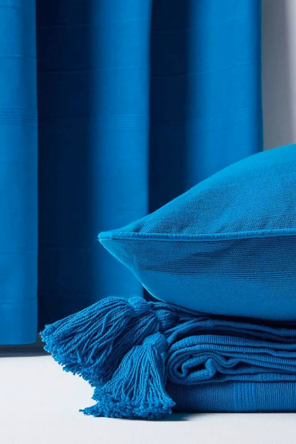 Homescapes Rajput Ribbed Cotton Cushion Cover in Teal, W/D/H: 60 x 60 x 0 cm – 3