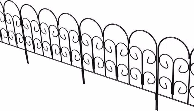 Apollo Arched Border Edge Fencing Panel in Black Galvanised Steel