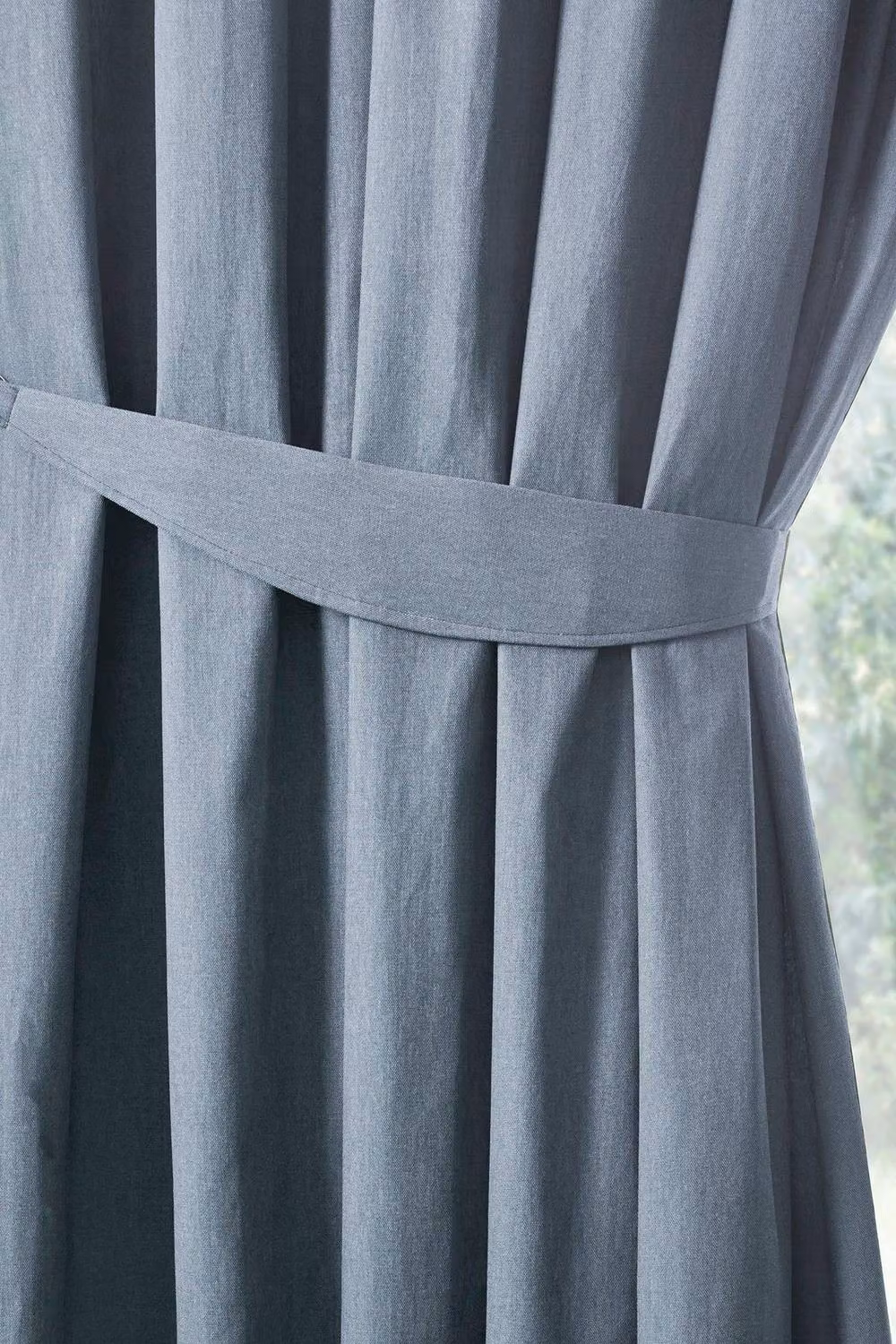 Fusion Dijon Thermal and Blackout Fully Lined Pencil Pleat Curtains in Light Blue, Width: 229 cm, Drop: 183 cm – 3