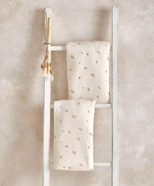 Mamas & Papas Woodland Print Cotbed Fitted Sheet Pack of 2, Beige Cotton