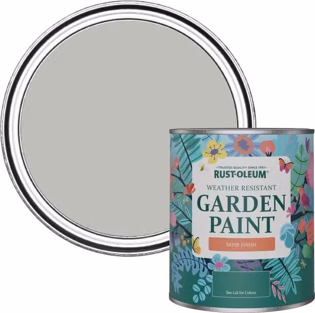 Rust-Oleum Water-Based Garden Paint in Satin Finish, Grey, 0.75 l