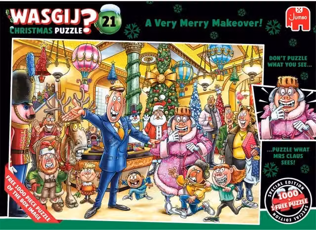 Wasgij Christmas 21 A Very Merry Makeover 1000 Piece Jigsaw Puzzle, Multicolour