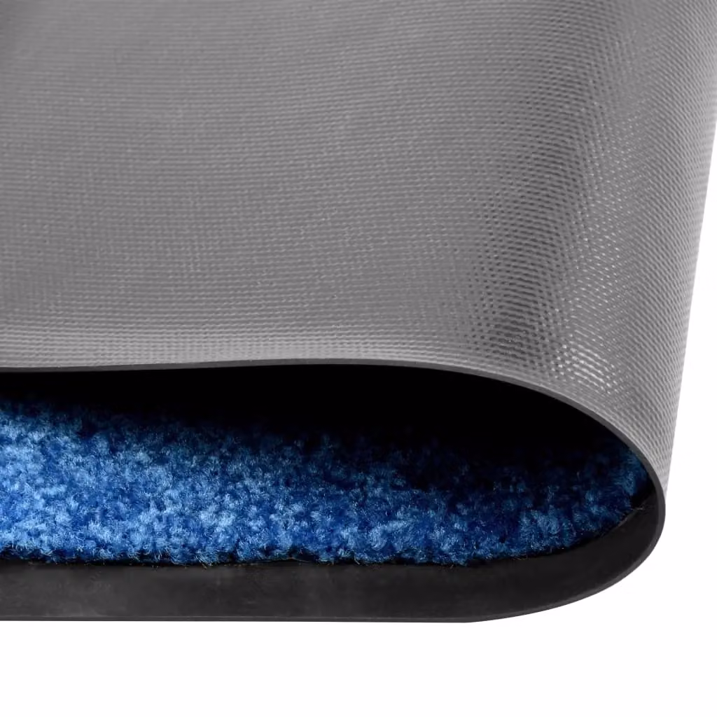 Berkfield Home Washable Non-Slip Blue Doormat W: 60 cm, L: 180 cm – 2