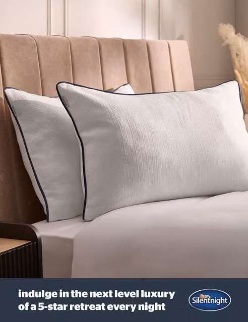 Silentnight Hotel Collection Prestige Hollow Fibre Pillows, White, 2 Pack