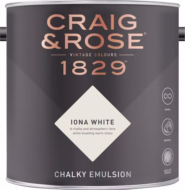 Craig and Rose Chalky Matt Emulsion in Iona White
