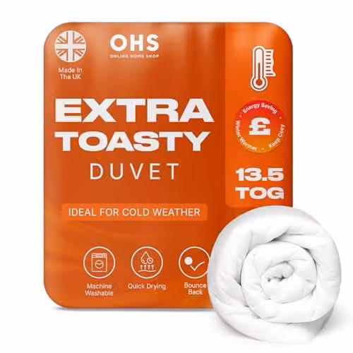 Brentfords Single 13.5 Tog Winter Duvet, White, W/D/H: 135 x 200 cm