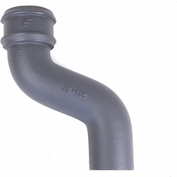 Hargreaves Premier Cast Iron Round Downpipe Offset, Grey, Projection: 150 mm