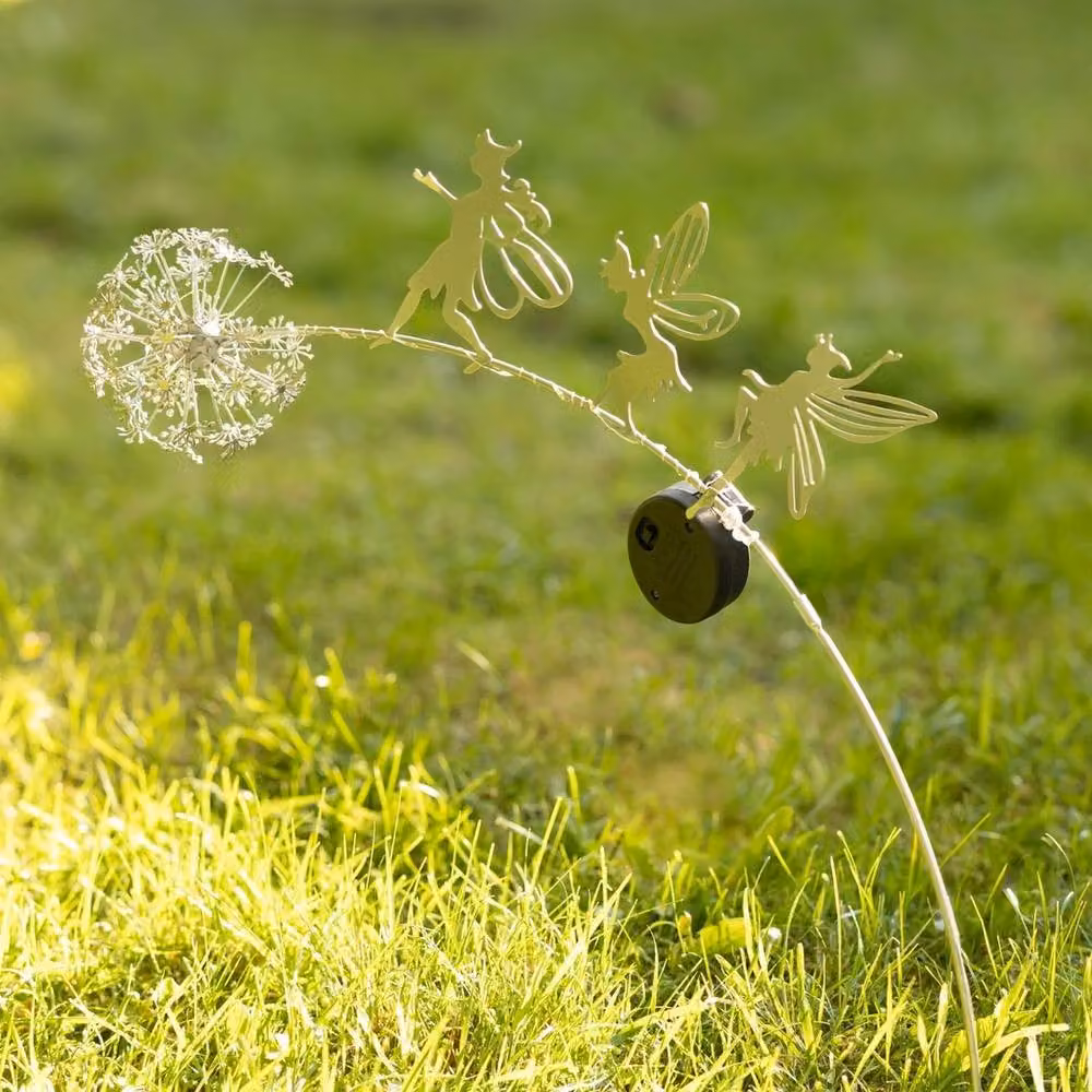 VOGREX Silver Metal Solar Dandelion Fairy Light Garden Stake Ornament, Height: 70 cm – 3