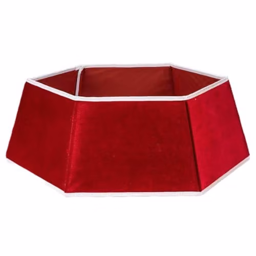 Shatchi Red Sequin Christmas Tree Skirt, Round Tabletop Tree Base Cover – 5