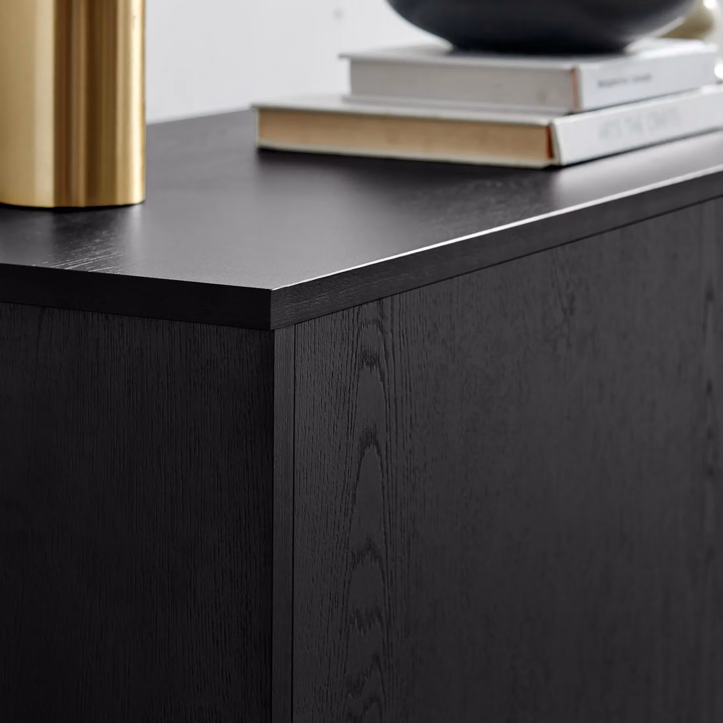 FurnitureboxUK Ivala Modern Black Sideboard with Copper Effect Details – 3