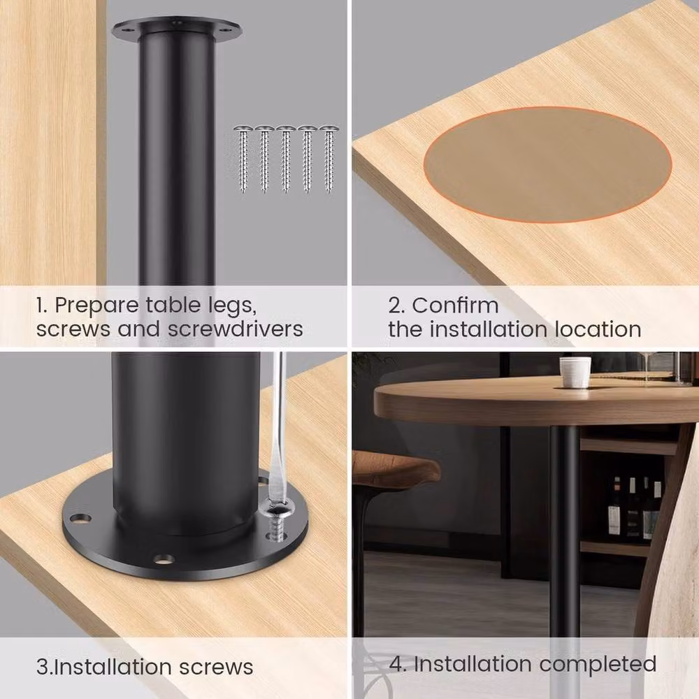 PAWNORA Black Kitchen Worktop, Desk or Bar Table Leg – 3