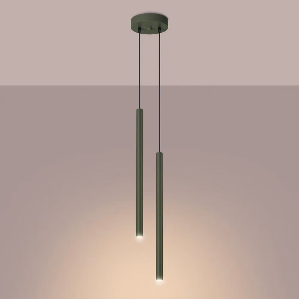 Sollux Lighting Modern Green Metal Pendant Lamp, W/D/H: 104 x 15 x 15 cm – 3