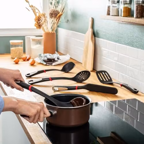 Tefal Ingenio Heat Resistant Black Ladle with Stainless Steel and Silicone – 3
