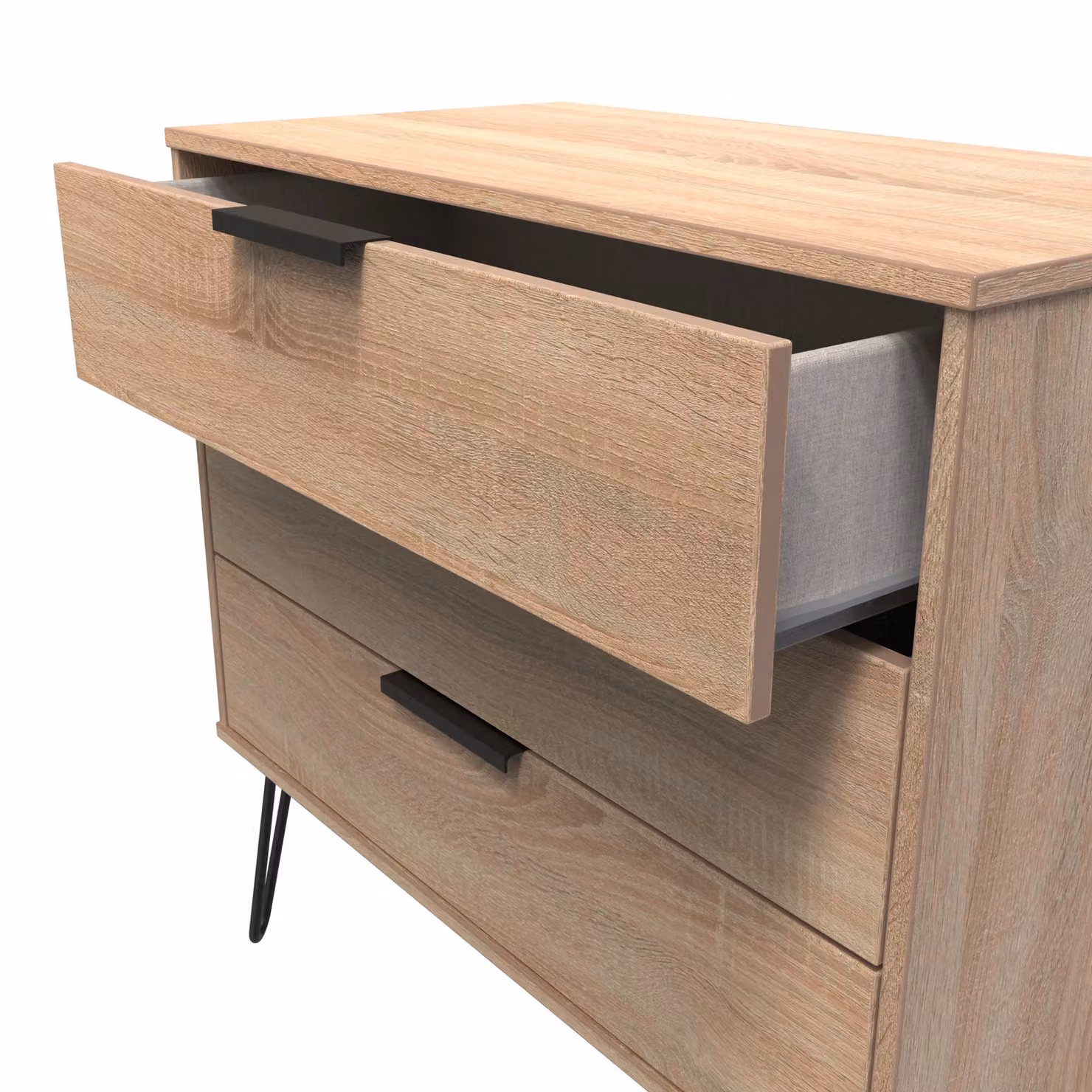 Ready Assembled 2 U Fuji 3 Drawer Chest in Light Oak – 3