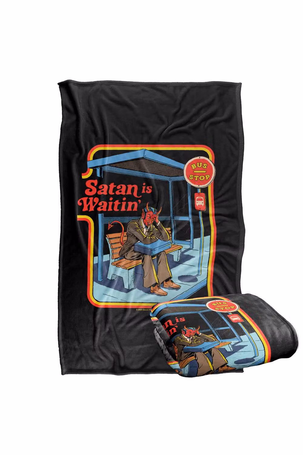 Steven Rhodes Satan Is Waitin Super Soft Fleece Throw Blanket, Multicolour and Black, W/D/H: 91 x 147 cm – 2