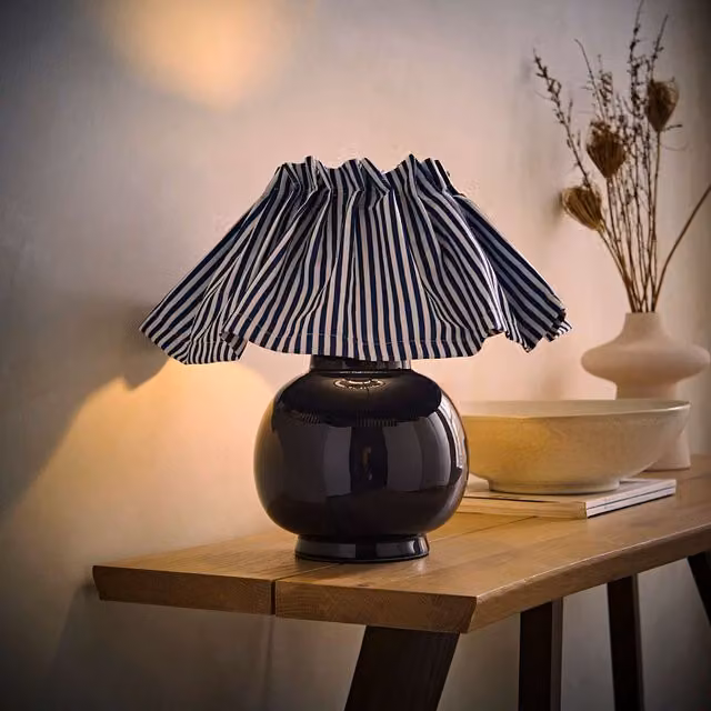 Arabella Blue Ceramic Table Lamp with Fabric Shade