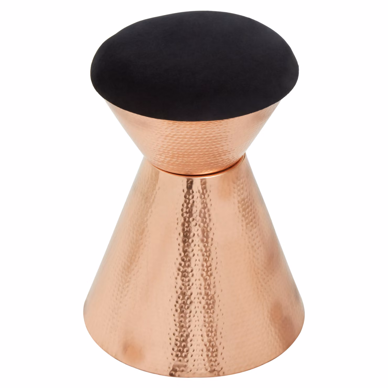Orsina Black and Gold Velvet Cylindrical Stool with Metal Frame – 2