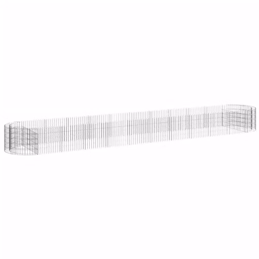Berkfield Home Durable Galvanised Steel Gabion Raised Bed in Silver, W: 600 cm, D: 100 cm, H: 50 cm – 3