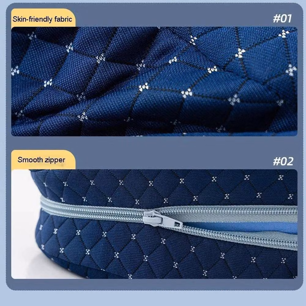 KORVIXA Navy Blue Orthopaedic Memory Foam Knee Pillow with Cotton Cover – 4