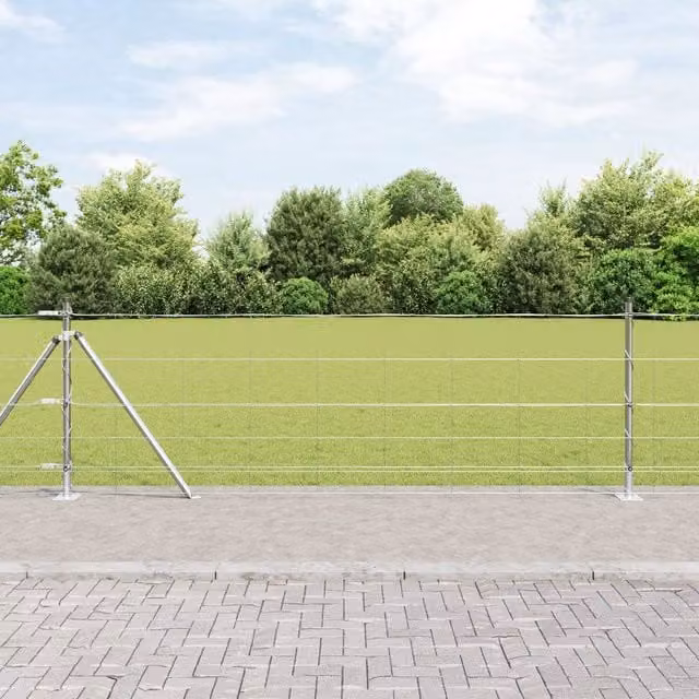 Berkfield Home Field Fence Galvanised Steel in Silver – 1