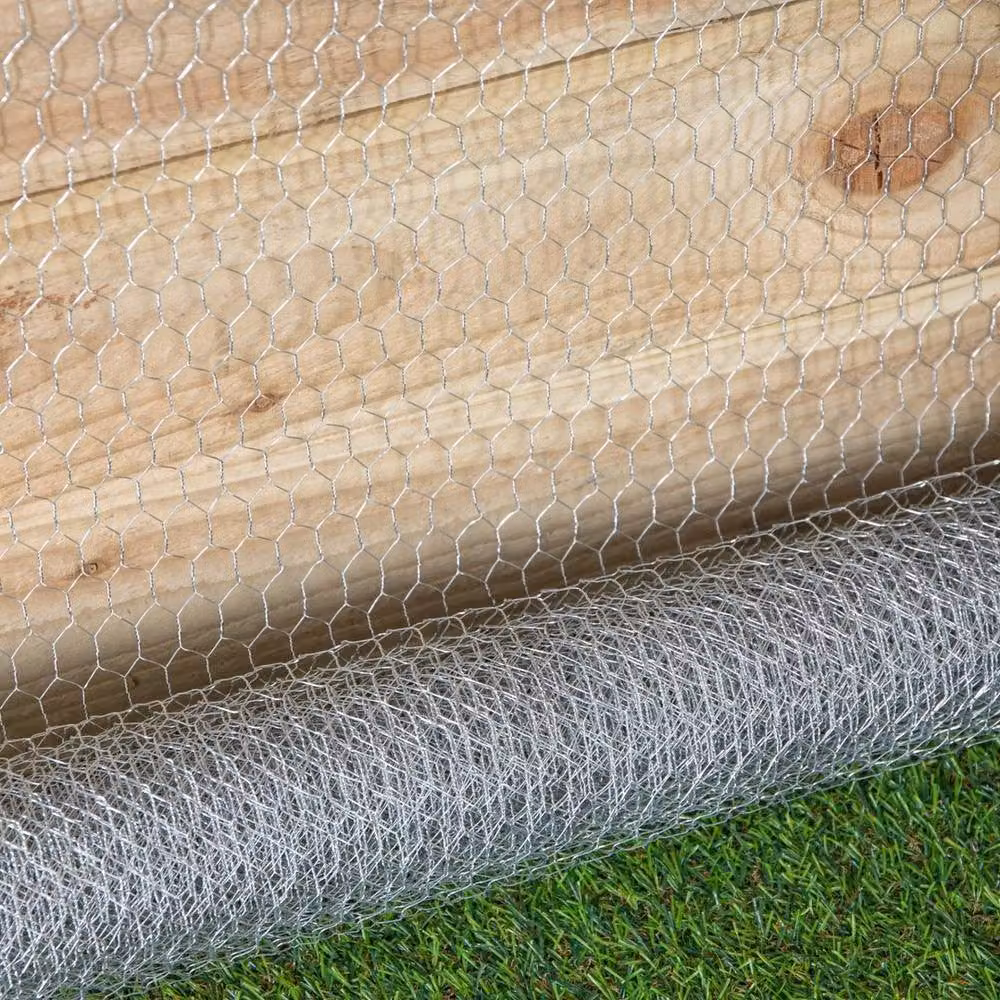NESTLUNE Galvanised Steel Chicken Garden Wire in Silver, W/H/D: 60 cm x 5 m x 13 mm