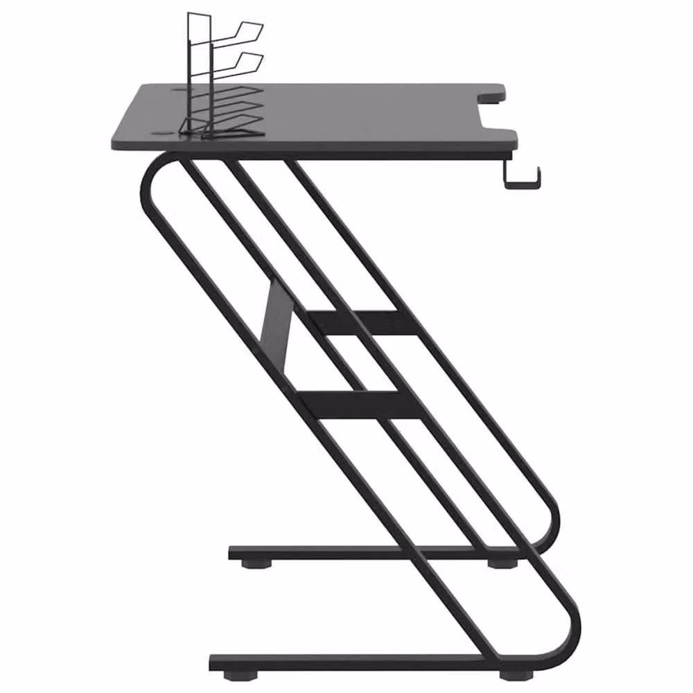 Berkfield Home Ergonomic Gaming Desk with ZZ Shape Legs, Black, W: 90 cm, D: 60 cm, H: 75 cm – 4