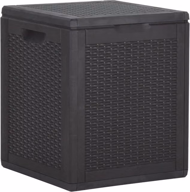 Berkfield Home Garden Storage Box 90L Black Rattan Plastic