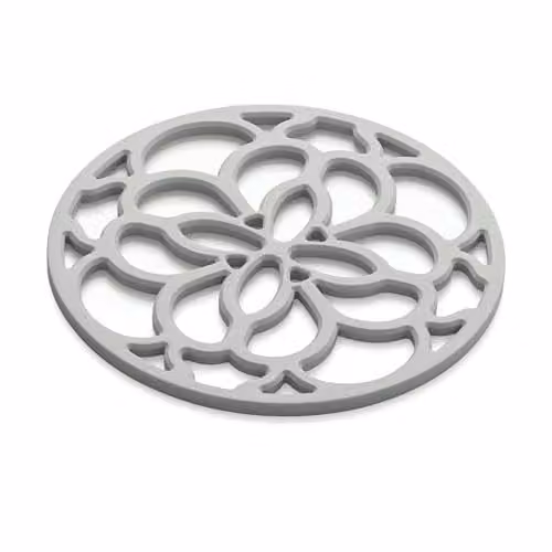 Zeal Silicone Round Heritage Design Trivet Mat in French Grey, Diameter: 13 cm – 1