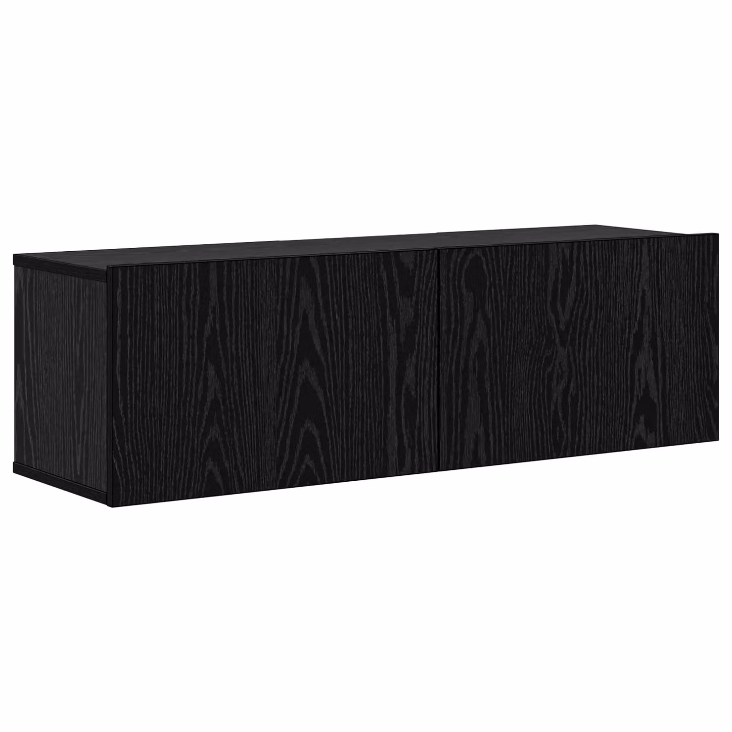 Berkfield Home Wall-Mounted TV Cabinet with Shelves and Hinged Doors in Black Oak Engineered Wood – 4