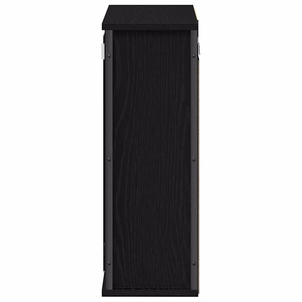 Berkfield Home Black Oak Bathroom Wall Cabinet with Mirror and Internal Shelves W/D/H: 50 x 21 x 60 cm – 5