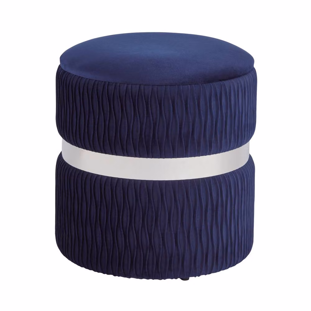 GFW Eden Velvet Storage Stool in Midnight Blue – 2