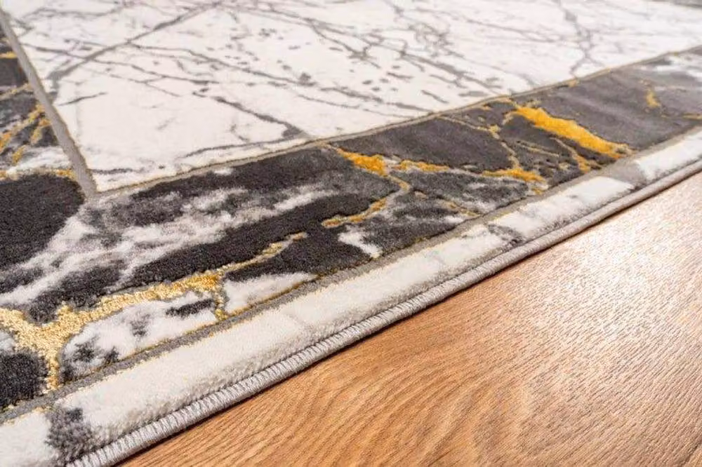 Celebrity Interiors Bianco 185XA Cream and Grey Rectangular Rug, W: 120 cm x L: 170 cm – 2