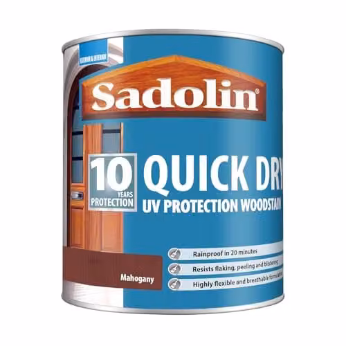 Sadolin Quick Dry Weatherproof Woodstain, Mahogany, 1 l
