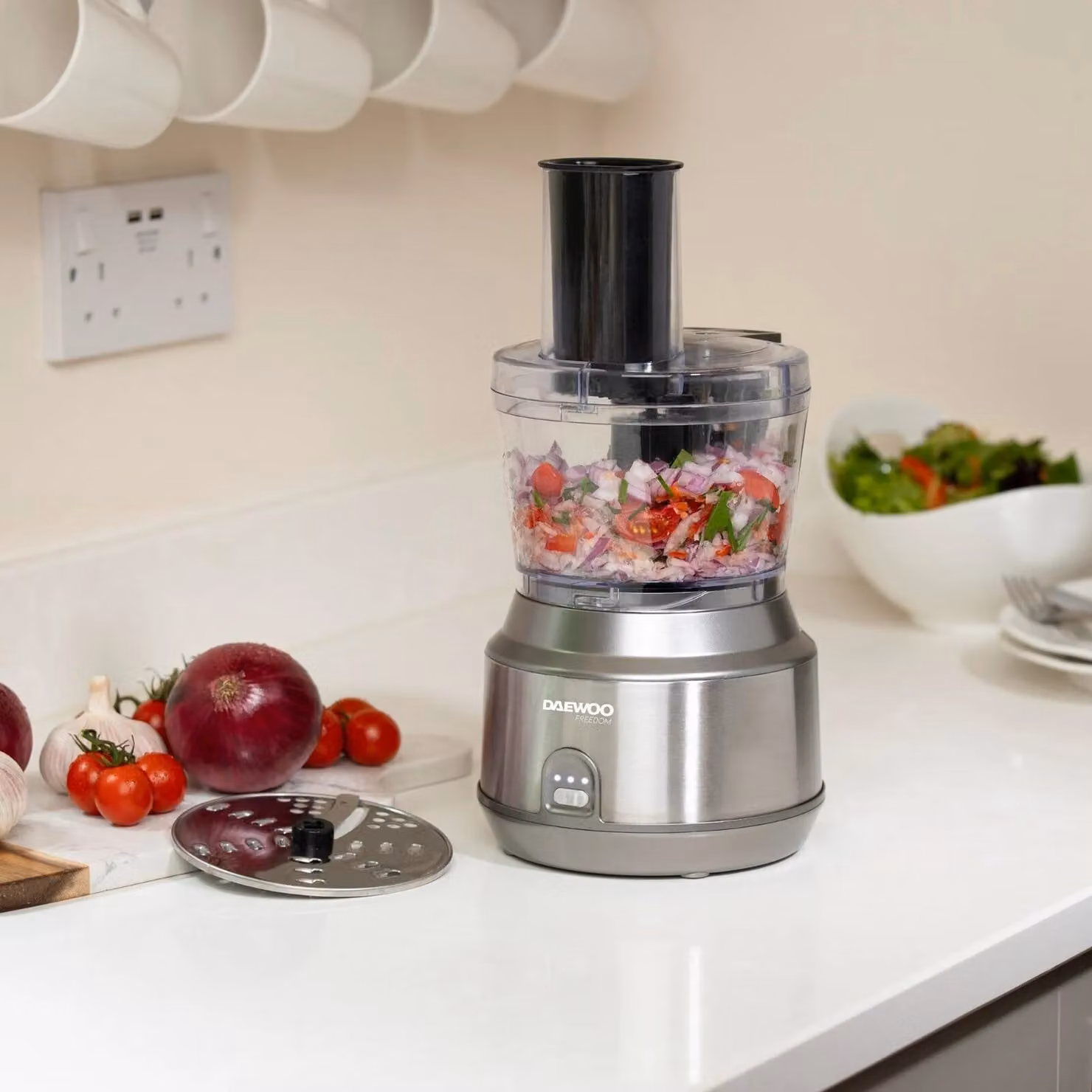 Daewoo Cordless Pro Food Processor, 200W, 750ml, Silver Stainless Steel – 2