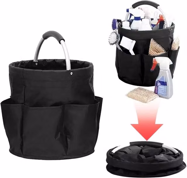 Havendro Black Fabric Cleaning Caddy with Handles – 1