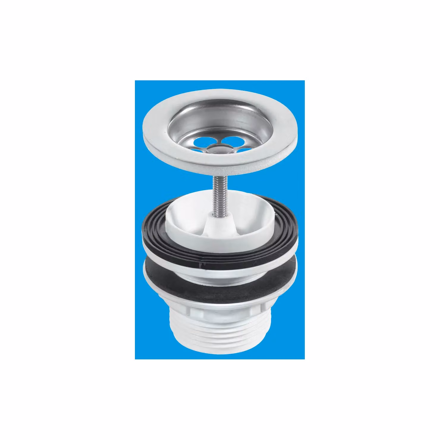 McAlpine White Stainless Steel Basin Waste with Plug and Chain 1.25 inch BSW11PC – 2