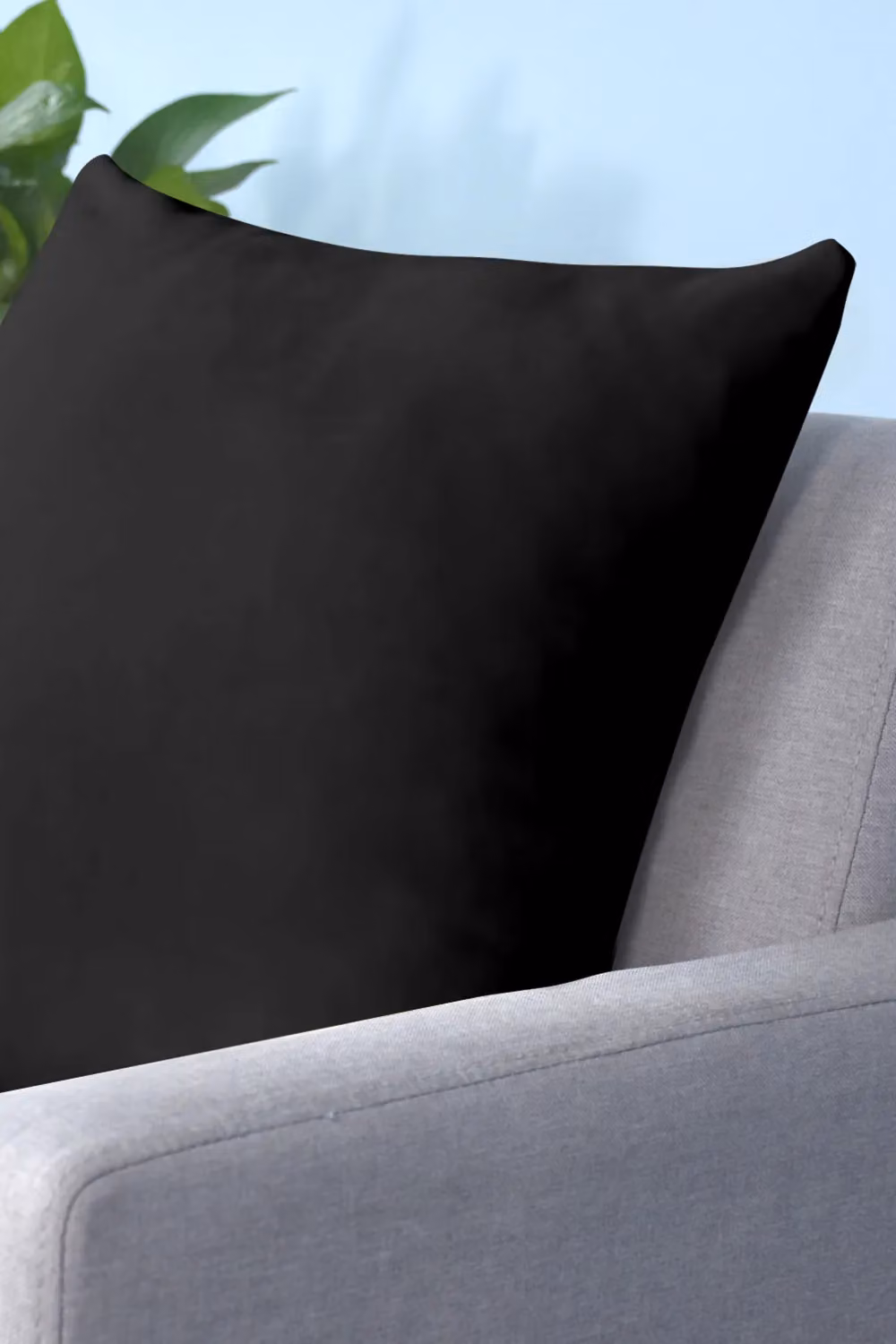 Neel Blue Set of 2 Black Crushed Velvet Square Cushion Covers, W/D/H: 45 x 45 x 45 cm – 3